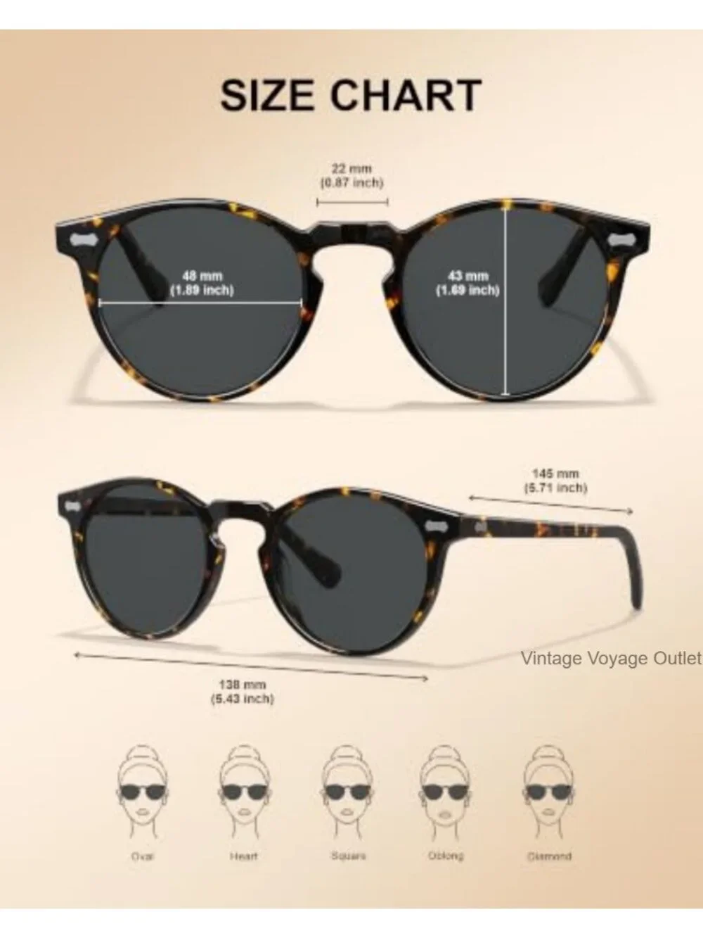 Italian Acetate Polarized Round Sunglasses UV400